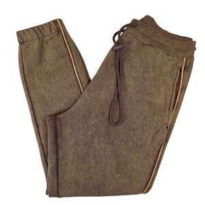 ALPHALETE Mens Size S Jogger Sweatpants Olive Green Acid Distressed Athletic Fit